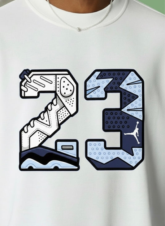 23 Sneaker Graphic White Oversized T-shirt