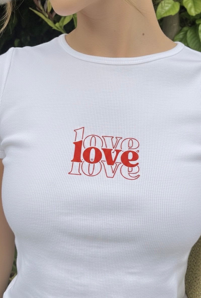 Love Graphic Print - Women White Regular T-Shirt