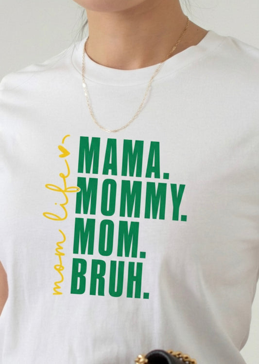 Mom's Life Graphic Print - Women White Regular T-Shirt