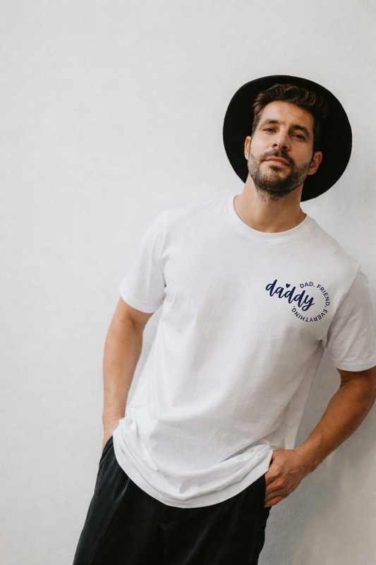 Daddy Graphic Print - Men White Regular T-Shirt