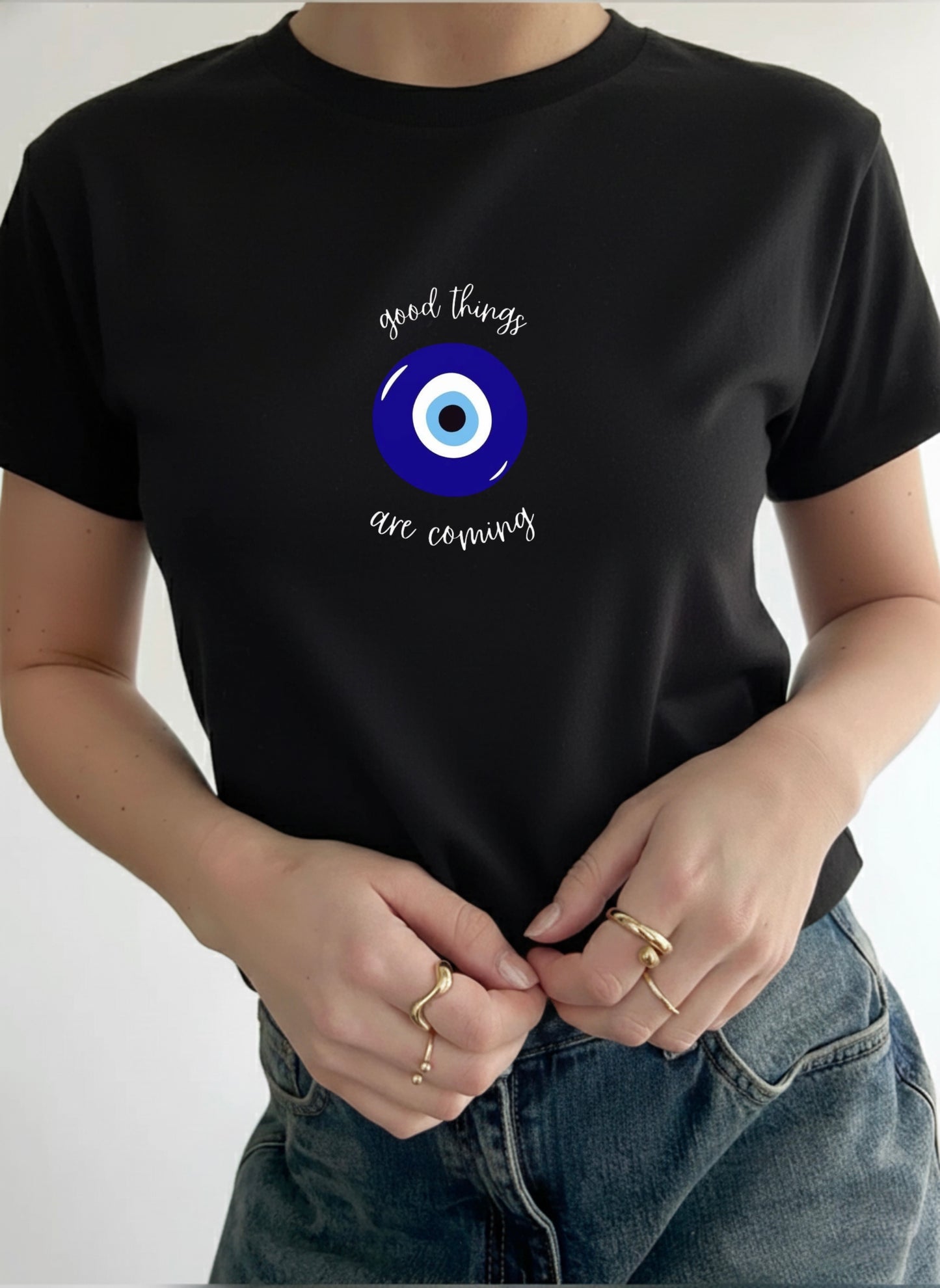 Good Things Are Coming - Women Black Regular T-Shirt